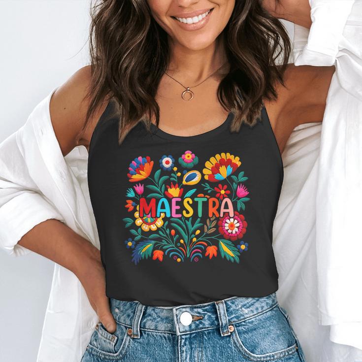 Maestra Flowers Spanish Teacher Cinco De Mayo Flowy Tank, funny gift Maestra Flowers Spanish Teacher Cinco De Mayo Flowy Tank, funny gift