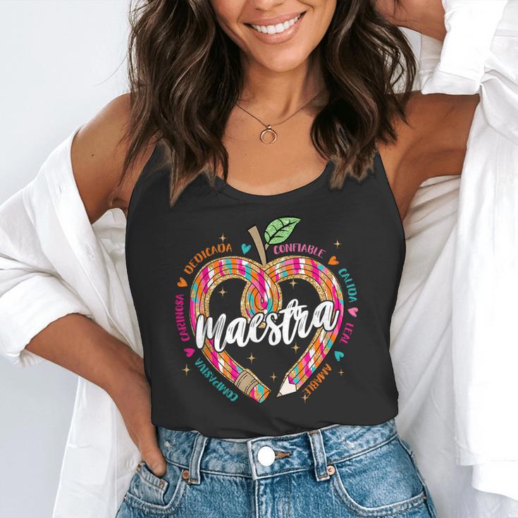 Maestra Pencil Spanish Teacher Bilingual 100 Days Of School Flowy Tank, funny gift Maestra Pencil Spanish Teacher Bilingual 100 Days Of School Flowy Tank, funny gift