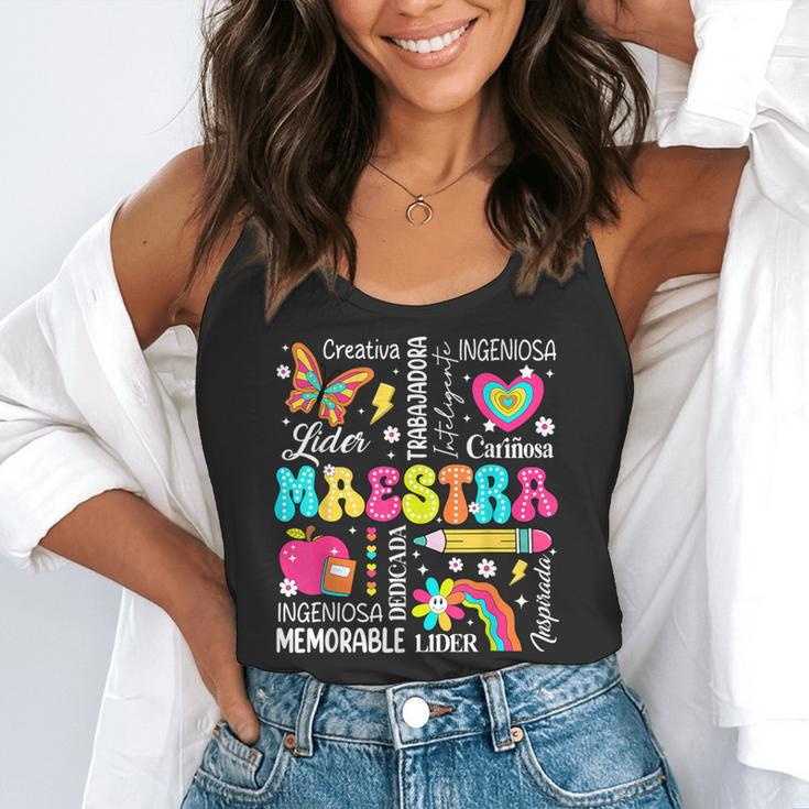 Maestra Spanish Teacher Back To School Maestra De Espanol Flowy Tank, funny gift