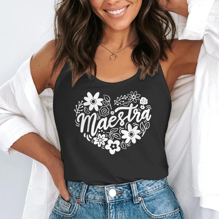Maestra Spanish Teacher Flowy Tank, funny gift