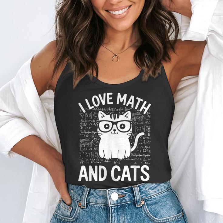 Math And Cats Apparel For Teachers Students Cat Lovers Flowy Tank, funny gift