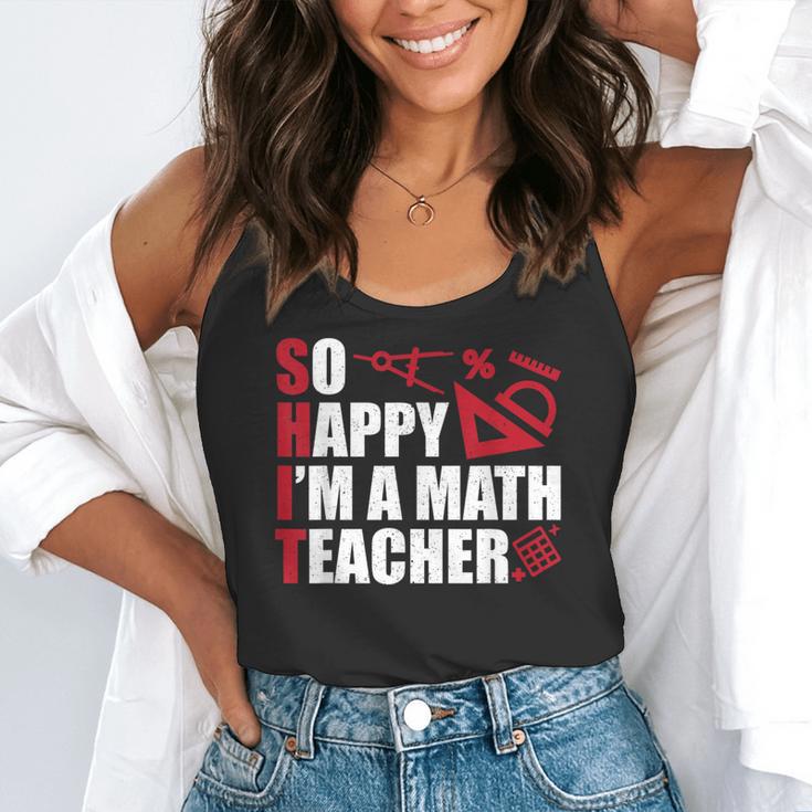 Math Teacher School So Happy I'm A Math Teacher Flowy Tank, funny gift Math Teacher School So Happy I'm A Math Teacher Flowy Tank, funny gift