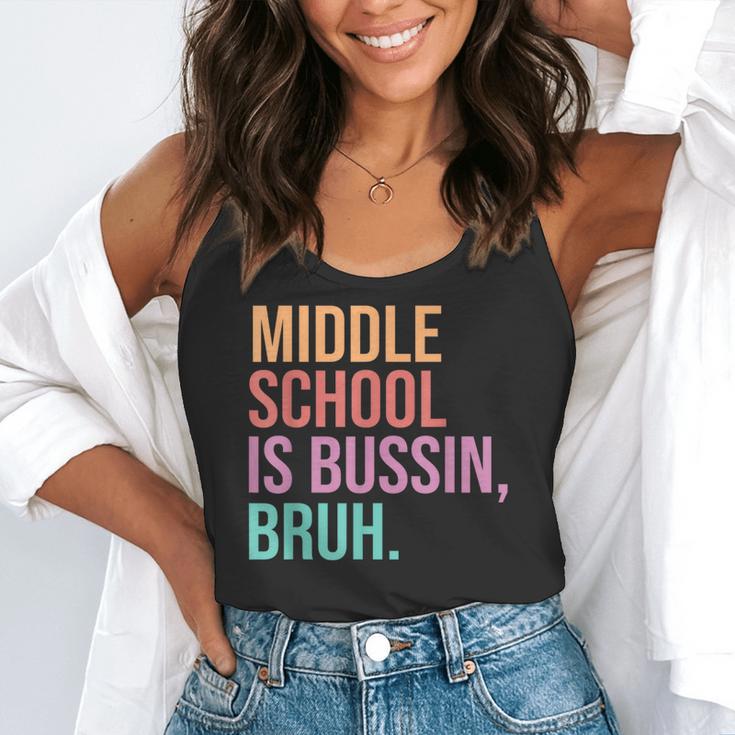 Middle School Teacher Middle School Is Bussin Bruh Flowy Tank, funny gift