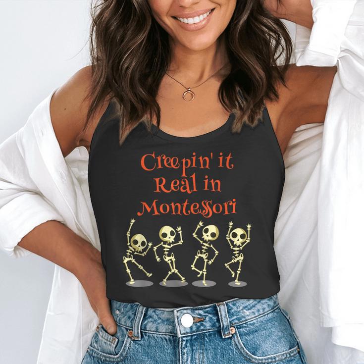 Montessori Creepin' It Real HALLOWEEN School Teacher Shirt Flowy Tank, funny gift Montessori Creepin' It Real HALLOWEEN School Teacher Shirt Flowy Tank, funny gift