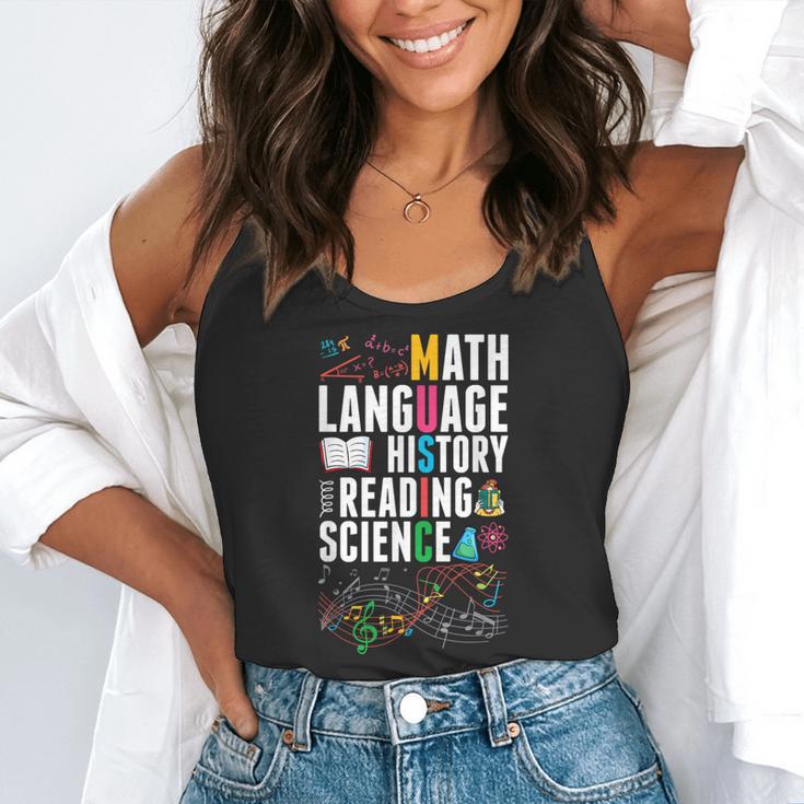 Music Teacher Music Math Language History Reading Science Flowy Tank, funny gift Music Teacher Music Math Language History Reading Science Flowy Tank, funny gift