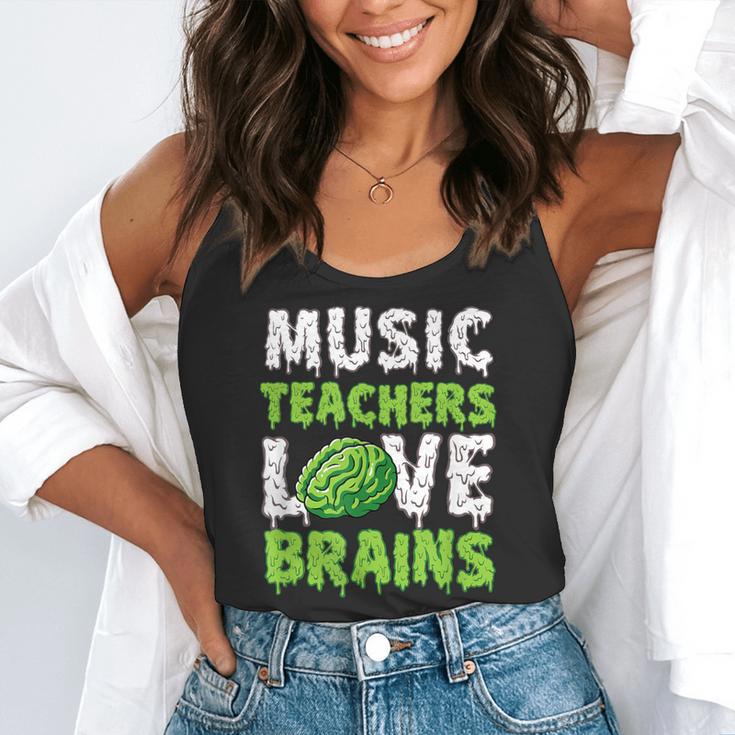 Music Teachers Love Brains Cute Teaching Halloween Flowy Tank, funny gift