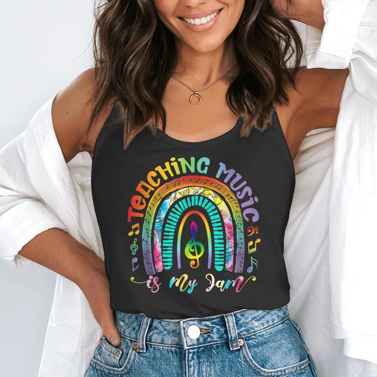 Musical Teacher Teaching Music Is My Jam Rainbow Tie Dye Flowy Tank, funny gift