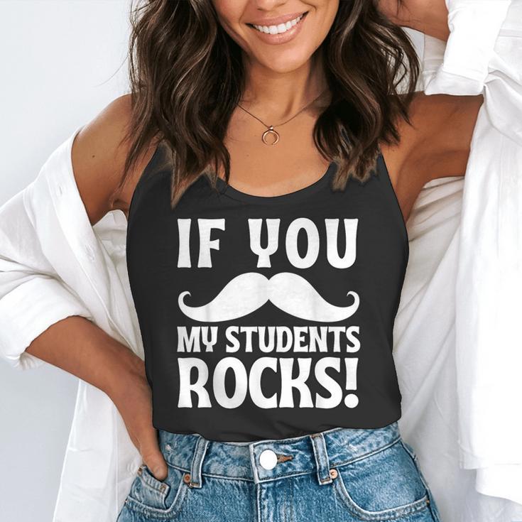 If You Mustache My Students Rock Teacher Mustache Flowy Tank, funny gift