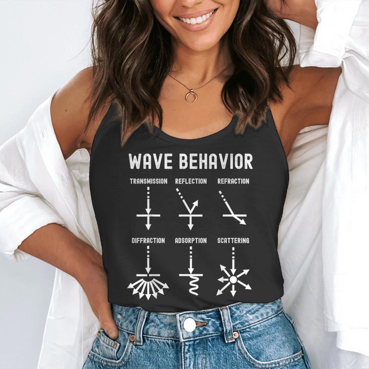 Nerdy Vintage Wave Behavior Physics Science Teacher Geek Men Women Girls Kids Flowy Tank, funny gift
