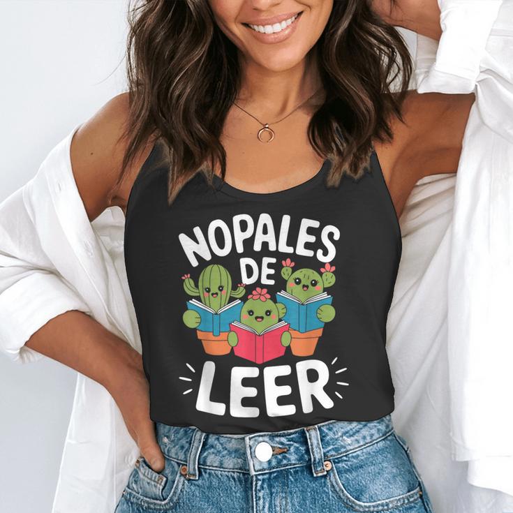 Nopales De Leer Bilingual Teacher Maestra Spanish Teacher Flowy Tank, funny gift