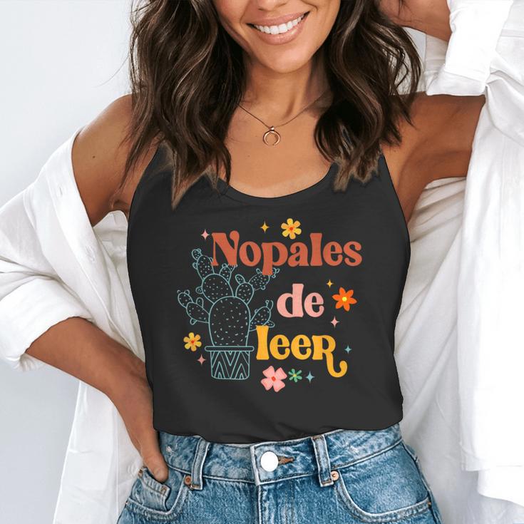 Nopales De Leer Spanish Teacher Maestra Cactus Bilingual Flowy Tank, funny gift Nopales De Leer Spanish Teacher Maestra Cactus Bilingual Flowy Tank, funny gift
