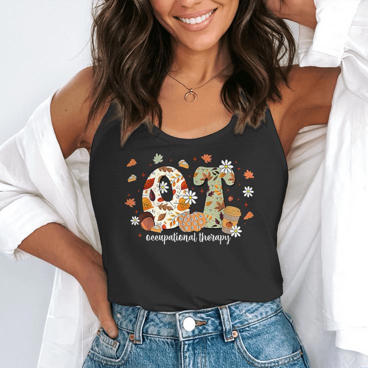 Occupational Therapy Fall Autumn Pumpkin Flower OTA Teacher Flowy Tank, funny gift