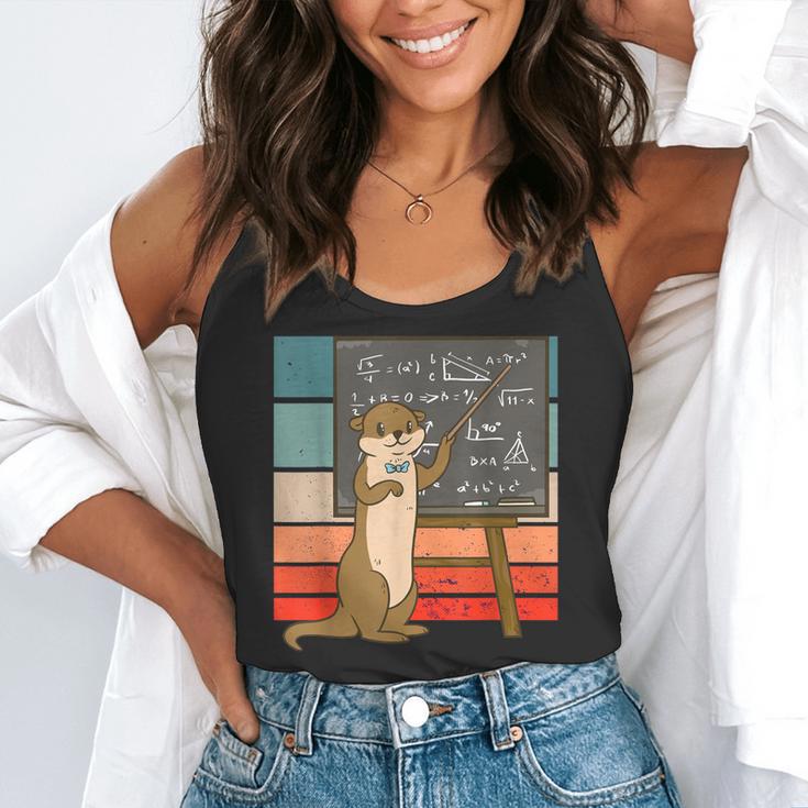 Otter Professor Teacher Teaching Maths Mathematics Flowy Tank, funny gift