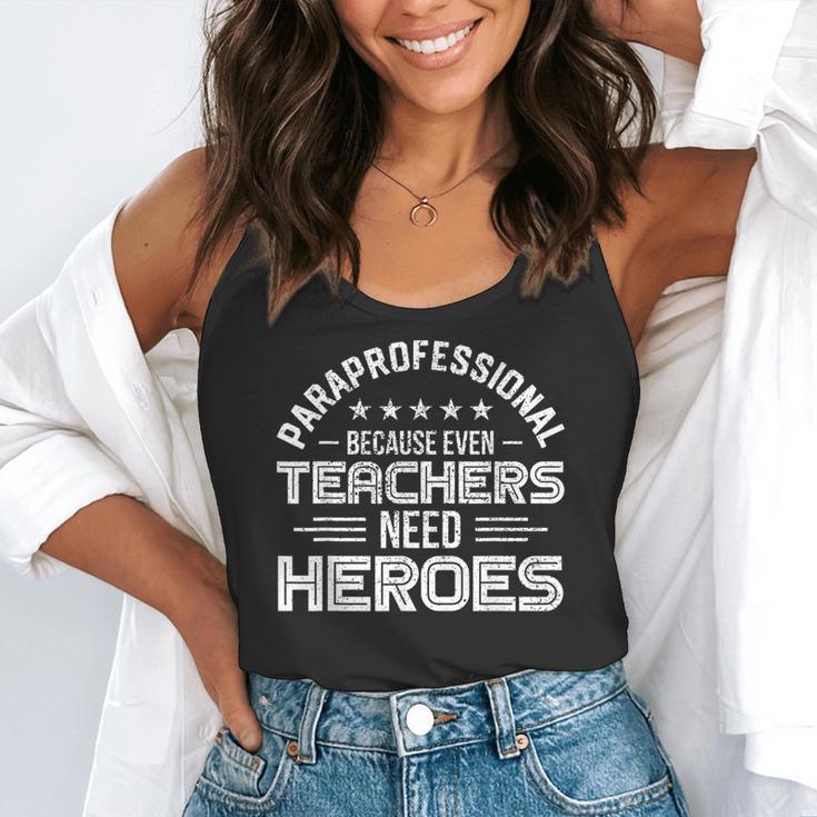 Paraprofessional Because Even Teachers Need Heroes Flowy Tank, funny gift Paraprofessional Because Even Teachers Need Heroes Flowy Tank, funny gift