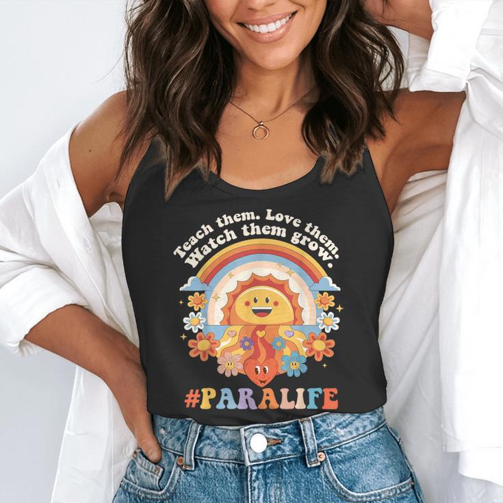 Paraprofessional Para Life Sun Flower Teacher Back To School Flowy Tank, funny gift