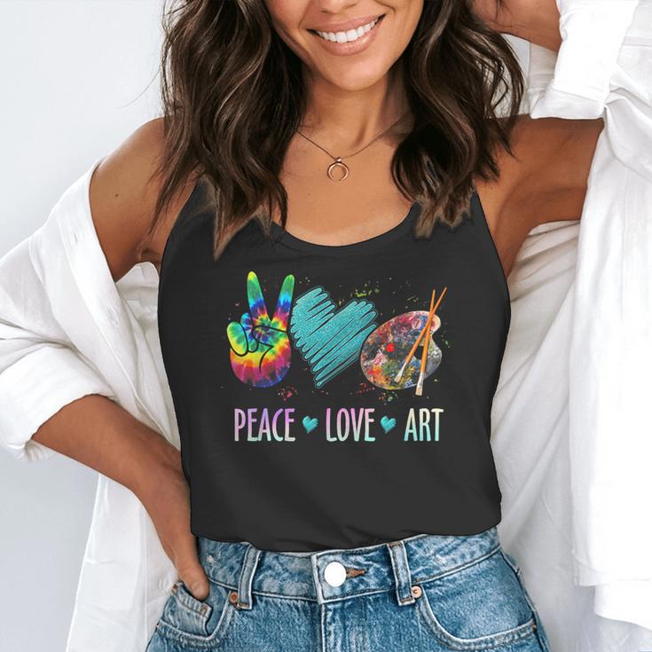 Peace Love Art Painting Palette Art Teacher Flowy Tank, funny gift Peace Love Art Painting Palette Art Teacher Flowy Tank, funny gift
