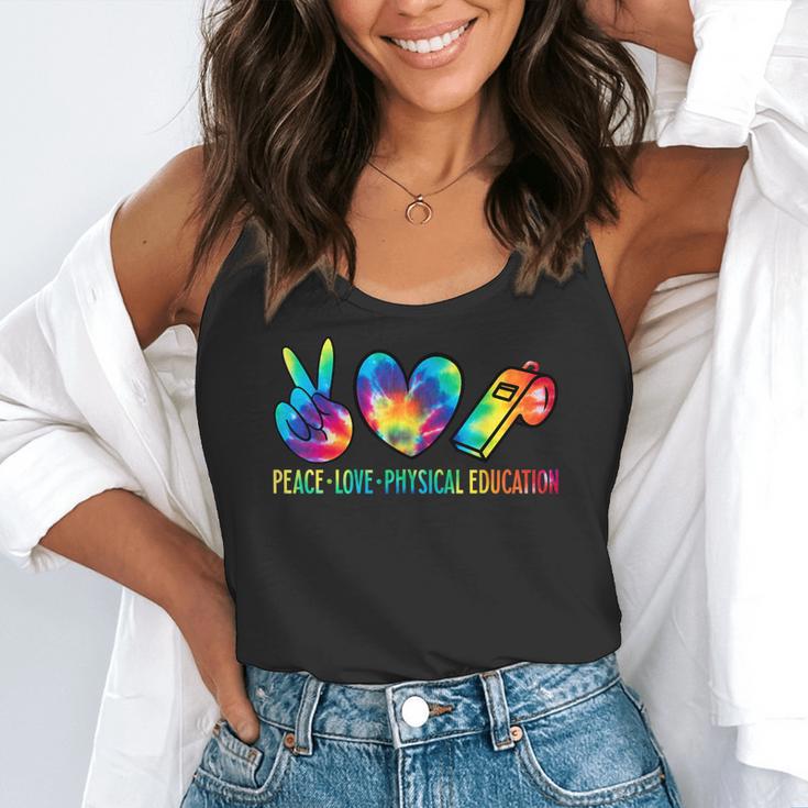 Peace Love Physical Education Tie Dye Sports PE Teacher Flowy Tank, funny gift Peace Love Physical Education Tie Dye Sports PE Teacher Flowy Tank, funny gift