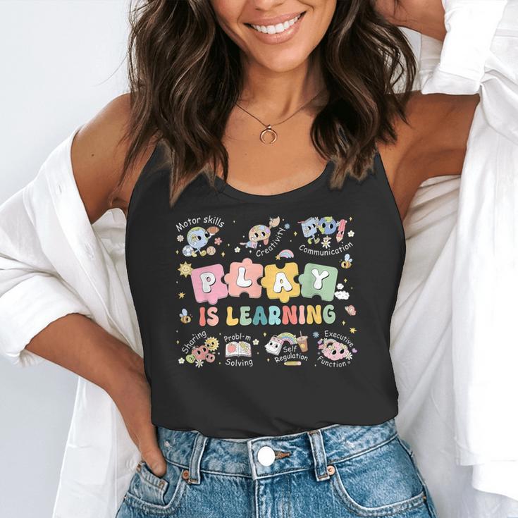 Play Is Learning Teacher Student First Day Back To School Flowy Tank, funny gift