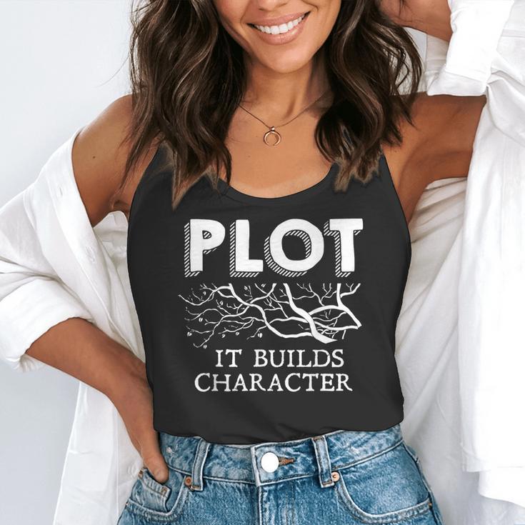 Plot It Builds Character Book Reading Teacher Flowy Tank, funny gift Plot It Builds Character Book Reading Teacher Flowy Tank, funny gift