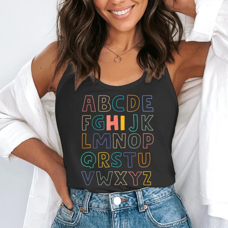 Pre K Kindergarten Hi Alphabet Back To School Teachers Men Women Girls Kids Flowy Tank, funny gift Pre K Kindergarten Hi Alphabet Back To School Teachers Men Women Girls Kids Flowy Tank, funny gift