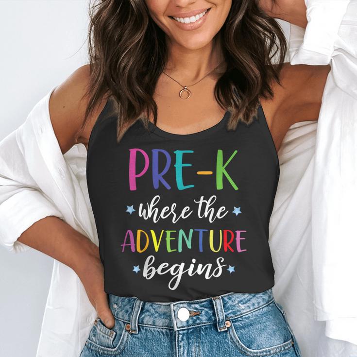 Pre-K Teacher Adventure Begins First Day Preschool Teachers Flowy Tank, funny gift Pre-K Teacher Adventure Begins First Day Preschool Teachers Flowy Tank, funny gift