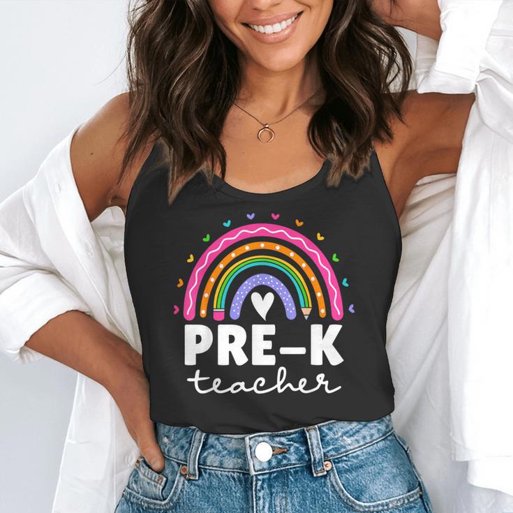 Pre-K Teacher Cute Pre Kindergarten For Teachers Rainbow For Men Women Kids Flowy Tank, funny gift