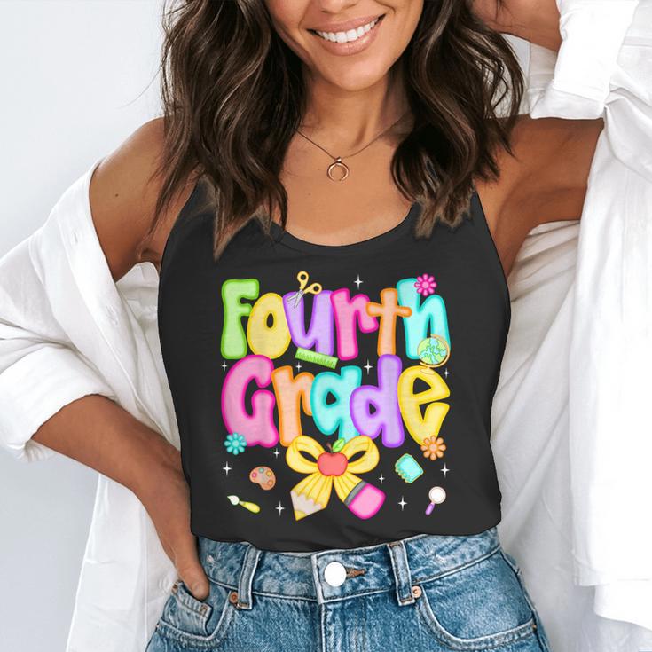 Preppy Fourth Grade Back To School 4th Grade Teacher Girls Flowy Tank, funny gift