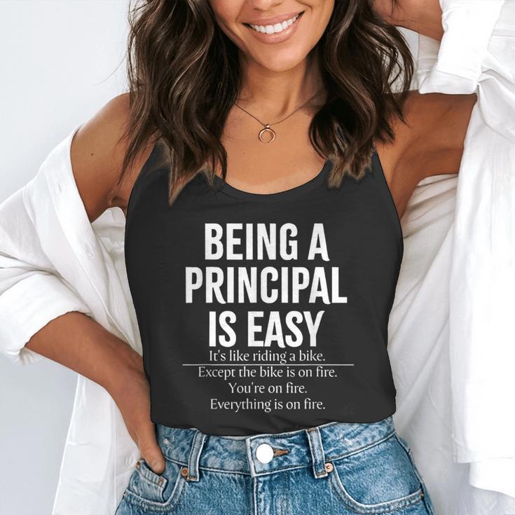 Being A Principal Is Easy School Principal Teacher Life Flowy Tank, funny gift