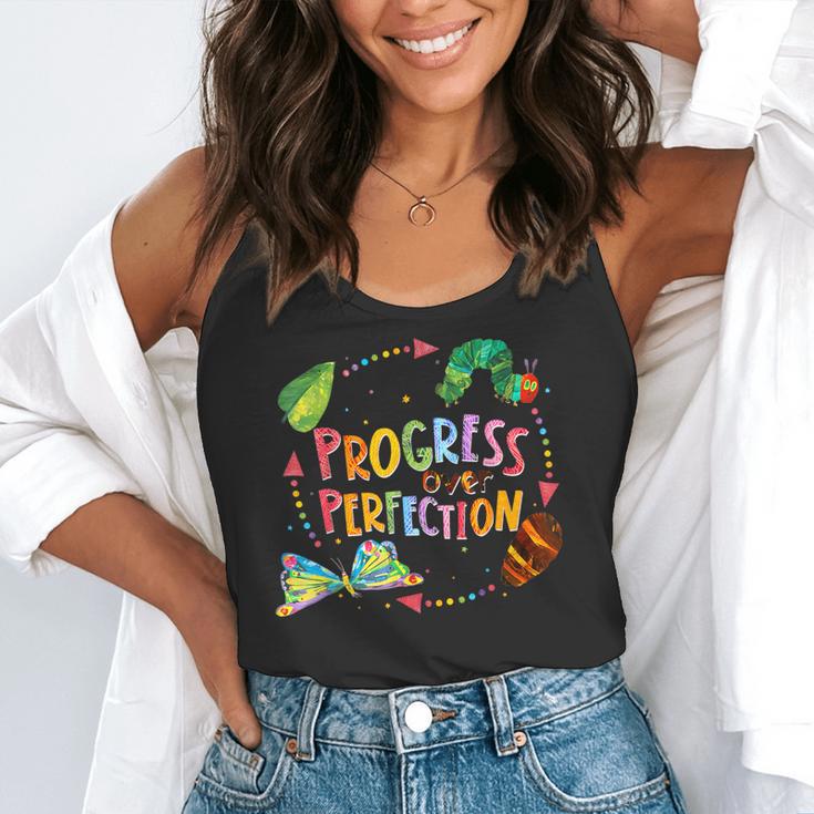 Progress Over Perfection Caterpillar Teacher Back To School Flowy Tank, funny gift Progress Over Perfection Caterpillar Teacher Back To School Flowy Tank, funny gift