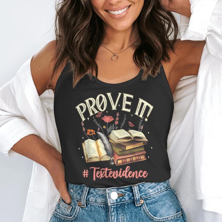 Prove It Reading Teacher Text Evidence Book Lover Student Flowy Tank, funny gift