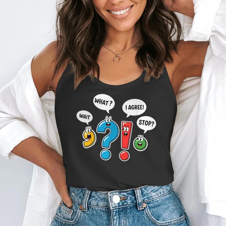 Punctuation Marks Wait What I Agree Stop English Teacher Flowy Tank, funny gift Punctuation Marks Wait What I Agree Stop English Teacher Flowy Tank, funny gift