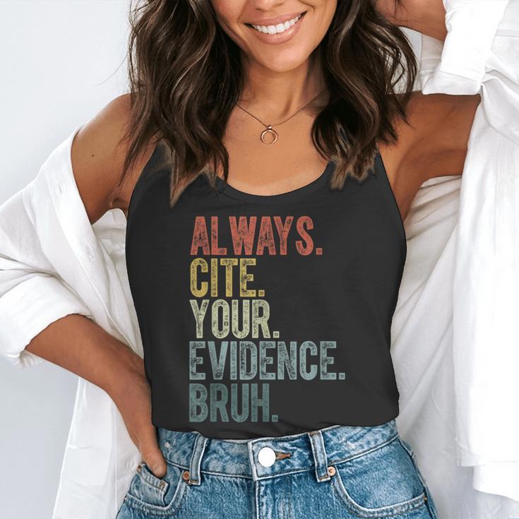 Retro ALways Cite Your Evidence Bruh ELA Teacher For Men Women Kids Flowy Tank, funny gift