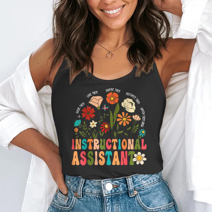 Retro Instructional Assistant Wildflowers Teacher Aide Flowy Tank, funny gift Retro Instructional Assistant Wildflowers Teacher Aide Flowy Tank, funny gift