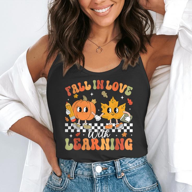 Retro Pumpkin Fall In Love With Learning Autumn Teacher Flowy Tank, funny gift Retro Pumpkin Fall In Love With Learning Autumn Teacher Flowy Tank, funny gift