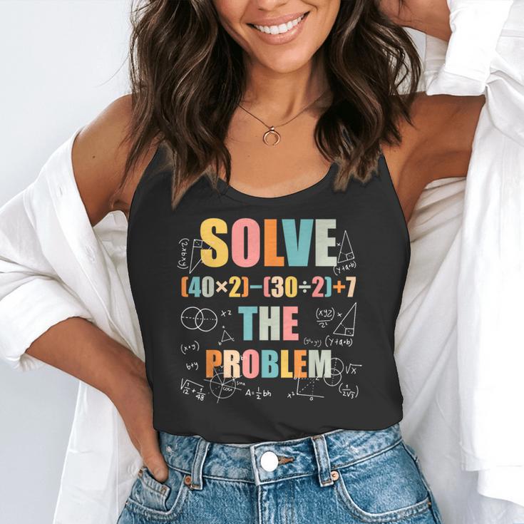 Retro Solve The Problem 67 Meme Joke Math Teacher Flowy Tank, funny gift