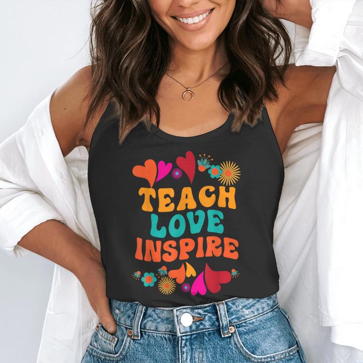 Retro Teach Love Inspire Back To School Teachers Flowy Tank, funny gift Retro Teach Love Inspire Back To School Teachers Flowy Tank, funny gift