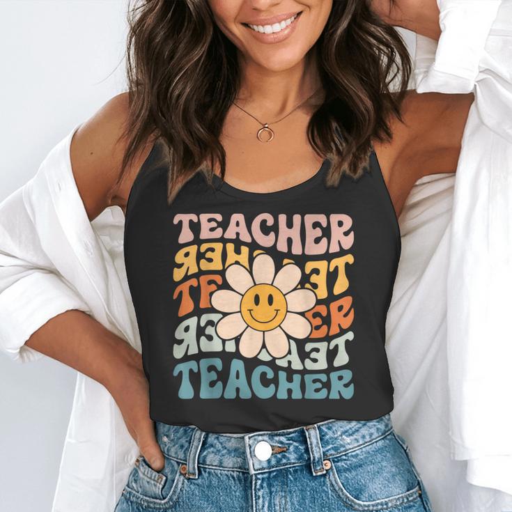 Retro Teacher Daisy Colorful Elementary School Teacher Flowy Tank, funny gift Retro Teacher Daisy Colorful Elementary School Teacher Flowy Tank, funny gift