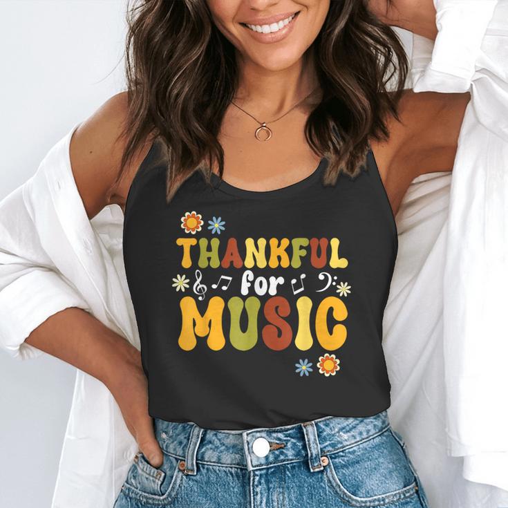 Retro Thankful For Music Floral Music Teacher Thanksgiving Men Women Flowy Tank, funny gift Retro Thankful For Music Floral Music Teacher Thanksgiving Men Women Flowy Tank, funny gift
