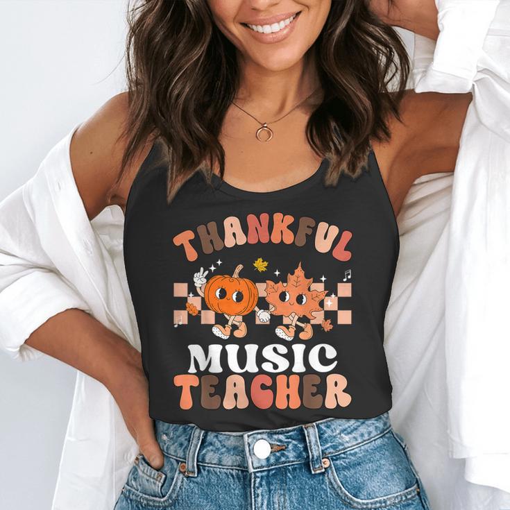 Retro Thankful Music Teacher Pumpkin Fall Thanksgiving Flowy Tank, funny gift Retro Thankful Music Teacher Pumpkin Fall Thanksgiving Flowy Tank, funny gift