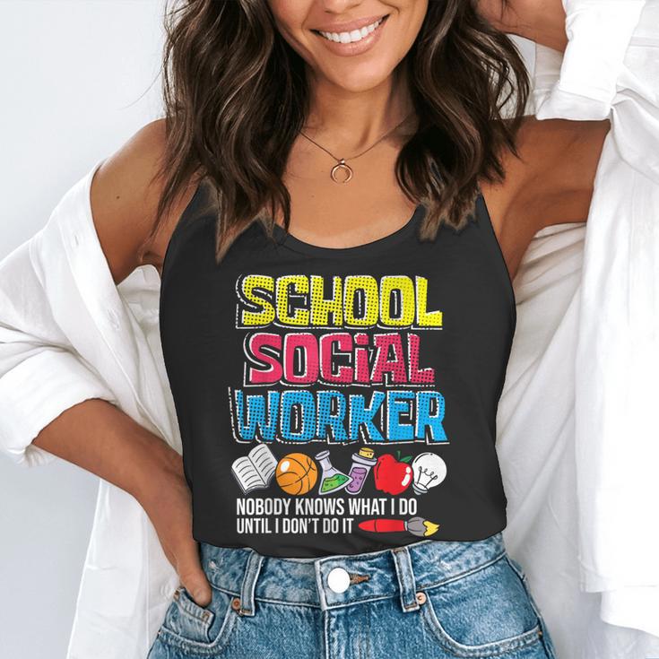 School Social Worker Teacher Caseworker Public Servant LSW Flowy Tank, funny gift
