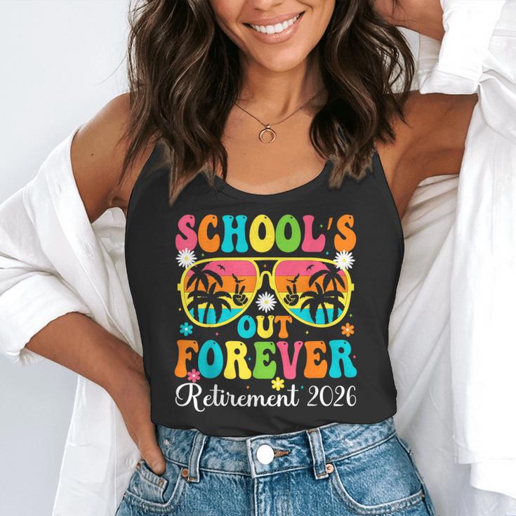 School's Out Forever Retirement 2026 Retro Retired Teacher Flowy Tank, funny gift