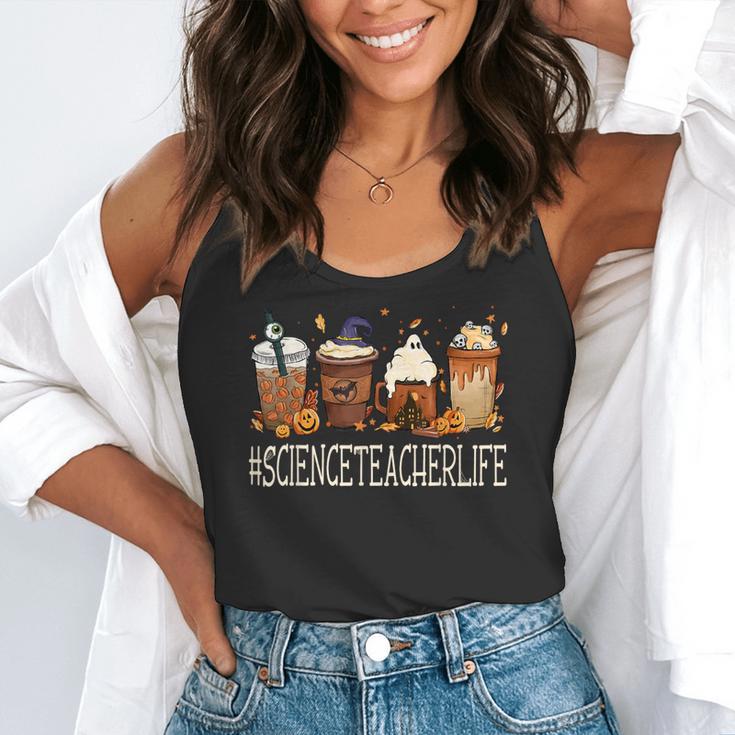 Science Teacher Horror Fall Coffee Halloween Pumpkin Autumn Flowy Tank, funny gift Science Teacher Horror Fall Coffee Halloween Pumpkin Autumn Flowy Tank, funny gift