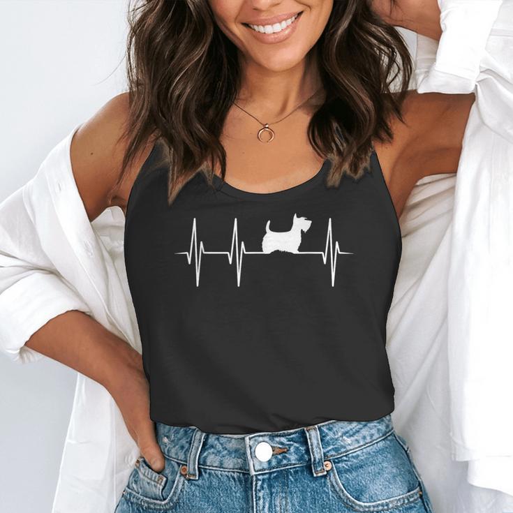 Scottish Terrier Dog Heartbeat Scottie Dog Lover T-Shirt Flowy Tank, funny gift