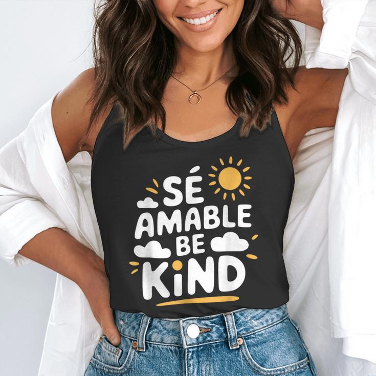 SÉ AMABLE Be Kind Bilingual Teacher Maestra Spanish Teacher Flowy Tank, funny gift
