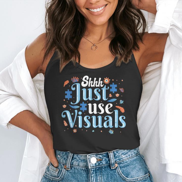 Shhh Just Use Visuals SPED Special Education Teacher Men Women Flowy Tank, funny gift Shhh Just Use Visuals SPED Special Education Teacher Men Women Flowy Tank, funny gift