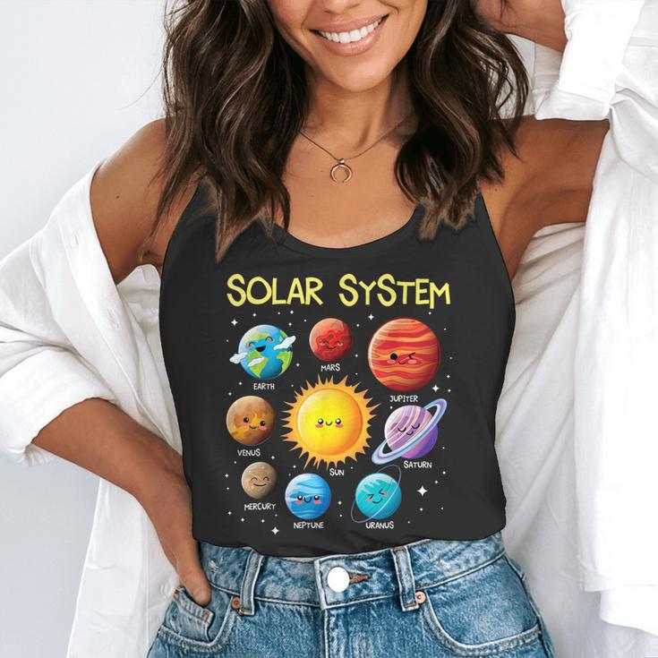 Solar System Cute Face Planets Space Science Teacher School Flowy Tank, funny gift Solar System Cute Face Planets Space Science Teacher School Flowy Tank, funny gift