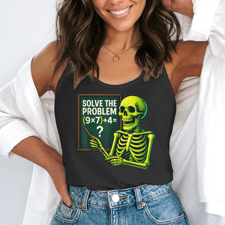 Solve The Problem Skeleton Teacher Halloween Math Six Seven Flowy Tank, funny gift Solve The Problem Skeleton Teacher Halloween Math Six Seven Flowy Tank, funny gift