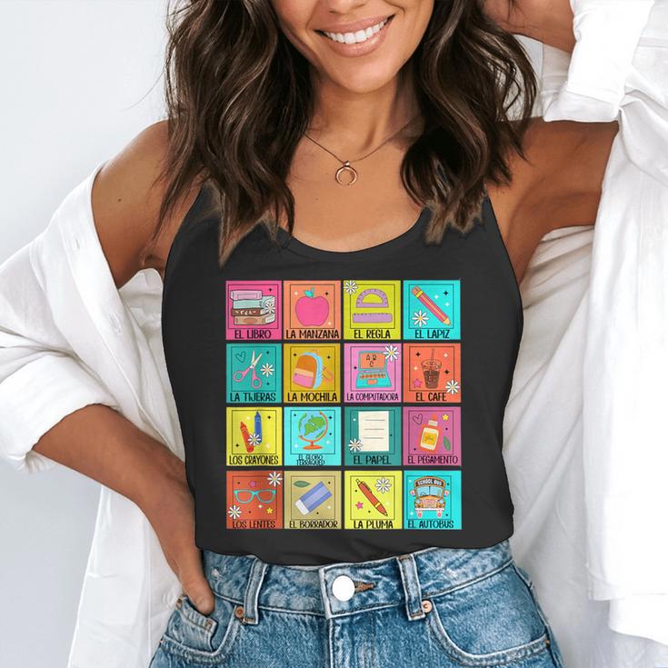 Spanish Teacher Back To School Maestra Dual Language Crew Flowy Tank, funny gift