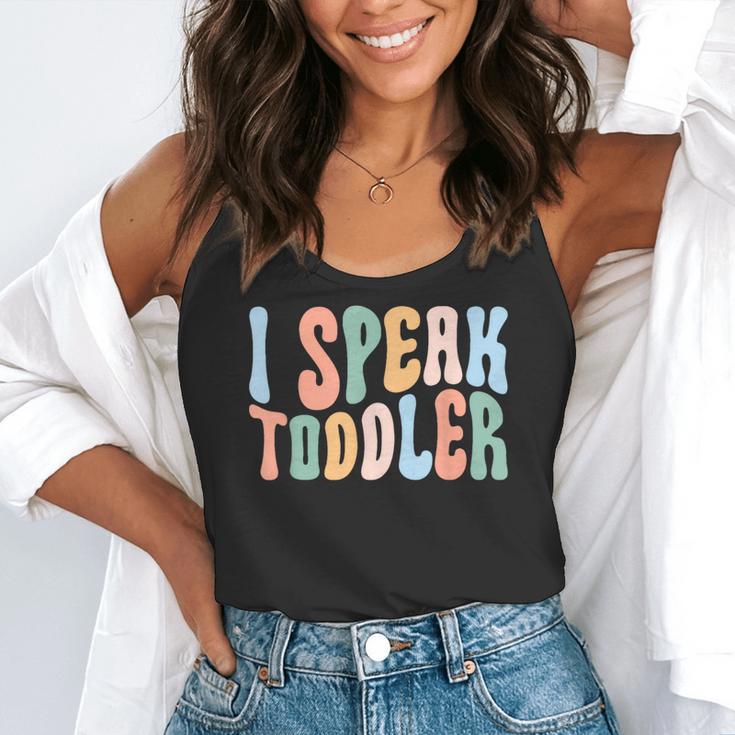 I Speak Toddler Teacher Pre School Back To School First Day Flowy Tank, funny gift