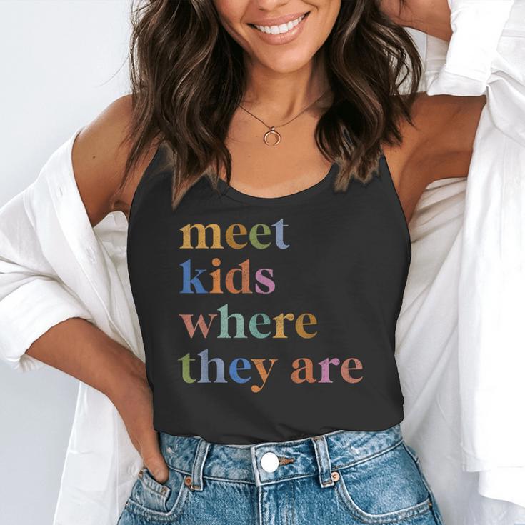 SPED Teacher SLP Meet Kids Where They Are Special Education Flowy Tank, funny gift SPED Teacher SLP Meet Kids Where They Are Special Education Flowy Tank, funny gift